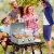2 Burner Folding Tabletop Gas BBQ Grill w/ Lid, Thermometer, Carbon Steel, Grey Perspective: top