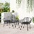 3-Piece Rattan Bistro Outdoor Table & Chairs Furniture Patio Set, Garden, Grey Perspective: top
