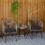 3-Piece Rattan Bistro Outdoor Table & Chairs Furniture Patio Set, Garden, Grey Perspective: top
