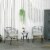 3-Piece Rattan Bistro Outdoor Table & Chairs Furniture Patio Set, Garden, White Perspective: top