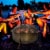 Steel Wood Burning Fire Pit Grill 37 , Poker, Lid, BBQ Cooking Grate, Camping Perspective: top