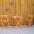 3pc Patio Bistro Set, Folding Garden Furniture, Wooden Chairs, Table, Teak Perspective: top