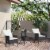 3pcs Patio Reclining Chair Set Rattan Wicker Furniture, Armchairs, Table, White Perspective: top
