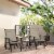 2-Person Gliding Rocking Chairs & Bistro Tea Table Garden Swing Seat Patio Grey Perspective: top