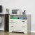 Home Office File Cabinet Storage Organizer W/ 2 Drawers & Shelf, Grey Perspective: top