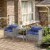 3pc Patio Bistro Set Rattan Wicker Furniture, 2 Armchairs, Table, Shelf, Blue Perspective: top