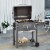 Portable Charcoal Grill BBQ Cooker Trolley for Camping Picnic Backyard, Grey Perspective: top