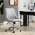 Microfiber Mid-Back Home Office Chair with Adjustable Height, Grey Perspective: top