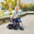 Police Car Toy with Megaphone, Ride On Sliding Car W/ Anti Fall Device Black Perspective: top