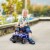 Police Car Toy with Megaphone, Ride On Sliding Car W/ Anti Fall Device Blue Perspective: top