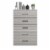 Hamsper 5-Drawer Dusty Gray Oak Chest of Drawers (46.4 in. × 16.1 in. × 30.7 in.) Perspective: top