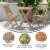 Martindale 3 Piece Folding Patio Bistro Set, Indoor/Outdoor Acacia Round Wood Table and 2 Perspective: top