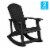 Wood Adirondack Rocking Chair With Rust Resistant Hardware In Black - Set Of 2 Perspective: top