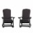 Charlestown Set of 2 All-Weather Poly Resin Indoor/Outdoor Folding Adirondack Chairs in Bl Perspective: top