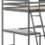 Riley Loft Bed Frame with Desk, Full Size Wooden Bed Frame with Protective Guard Rails & Perspective: top
