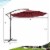 Costway 10FT Patio Offset Hanging Umbrella Easy Tilt Adjustment 8 Ribs Backyard Burgundy Perspective: top