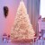 Costway 7ft Pink Artificial Christmas Tree Hinged Full Fir Tree Metal Stand Perspective: top