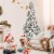 Costway 8ft Snow Flocked Hinged Christmas Tree w/ Berries & Poinsettia Flowers Perspective: top