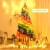 Costway 7FT Artificial Hinged Colorful Rainbow Full Fir Christmas Tree with 1213 Tips Perspective: top