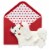 Papyrus Valentine's Day Greeting Card (White Fur Dog with Letter) Perspective: top