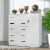Better Home Products JCF Sofie 5 Drawer Wooden Tall Chest Wardrobe in White Perspective: top