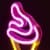 Amped  Co Pink Ice Cream Desk Light, Mini LED Neon Collection Perspective: top