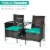 Slickblue - Patio Rattan Wicker Conversation Set Sofa Cushioned Loveseat Glass Table Perspective: top