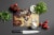 Rooster and Hens Chickens in the Barn Glass Cutting Board Large Perspective: top