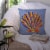 Carolines Treasures  8525PW1414 Scalloped Shell on Blue Fabric Decorative Pillow Perspective: top