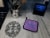 Carolines Treasures Butterfly on Purple Pair of Pot Holders Perspective: top