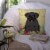 Carolines Treasures BB6006PW1414 Easter Eggs Pug Black Fabric Decorative Pillow Perspective: top