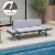 Slickblue Convertible Sofa Daybed for Outdoor Spaces with Adjustable Armrests Perspective: top