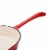 Hamilton Beach 10 Inch Enameled Coated Solid Cast Iron Frying Pan Skillet, Red Perspective: top