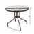 Garden Elements Outdoor Wave Glass Patio Dining Furniture Round Steel Table, Brown, 31.5 Perspective: top