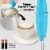 Zulay Kitchen Milk Frother with Stand - Teal Perspective: top