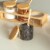 Basicwise 3-Piece Glass Containers with Bamboo Lids and Tray Holder Perspective: top