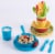 Basicwise QI003487 Kids Plastic Dinnerware Set, Multi Color - 24 Piece Perspective: top