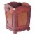 Rustic Cherry Wooden Decorative Trash Bin with Handles Perspective: top