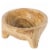 Burned Wood Carved Small Serving Fruit Bowl Bread Basket Perspective: top