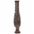 Antique Hand Curved Brown Mango Wood Floor Flower Vase Trumpet Design with Textured Pattern Perspective: top
