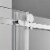 Serene Valley 60 x 74 Inch Square Rail Frameless Sliding Shower Door, Chrome Perspective: top
