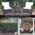 Costway 3PCS Patio Rattan Furniture Set Cushioned Conversation Set Sofa Coffee Table Beige Perspective: top