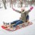 Costway 54''Kids Wooden Snow Sled Runners Steering Bar Steering Snow Slider Perspective: top