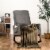 Costway Mid Century Retro Fabric Upholstered Rocking Chair Nursery Armchair Gray Perspective: top