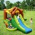 Inflatable Bounce House Jungle Jumping Bouncer Double Slides Park w/ Blower Perspective: top