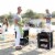 Goplus Folding Portable Aluminum Camping Grill Table w/ Storage Organizer Windscreen Perspective: top