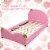 Costway Kids Children Upholstered Platform Toddler Bed Bedroom Furniture Berry Pattern Perspective: top