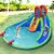 Costway Inflatable Bounce House Kids Water Splash Pool Dual Slides Climbing Wall without Blow Perspective: top