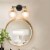 Costway 2 light Vanity Bathroom Light with 7 in Round Clear Glass Shade Vintage Wall Sconce Perspective: top