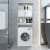 Bathroom Wood Organizer Shelf Over-the-toilet Storage Rack W/Cabinet Spacesaver Perspective: top